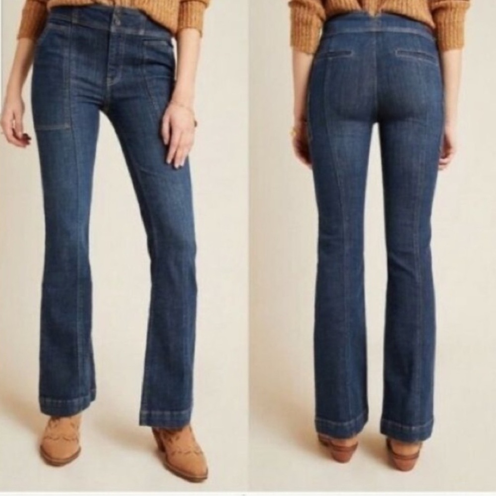 Anthropologie Blue Flare & Wide Leg Jeans